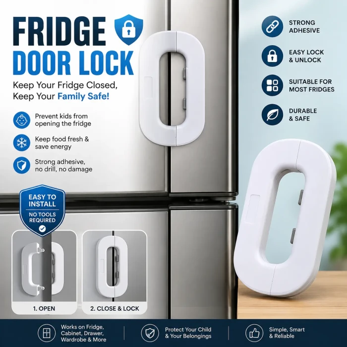 ০২পিচ Premium Fridge Door Safety Lock